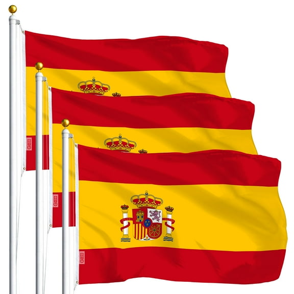 Spain Spanish Flag 3x5FT 3-Pack Printed Polyester By G128