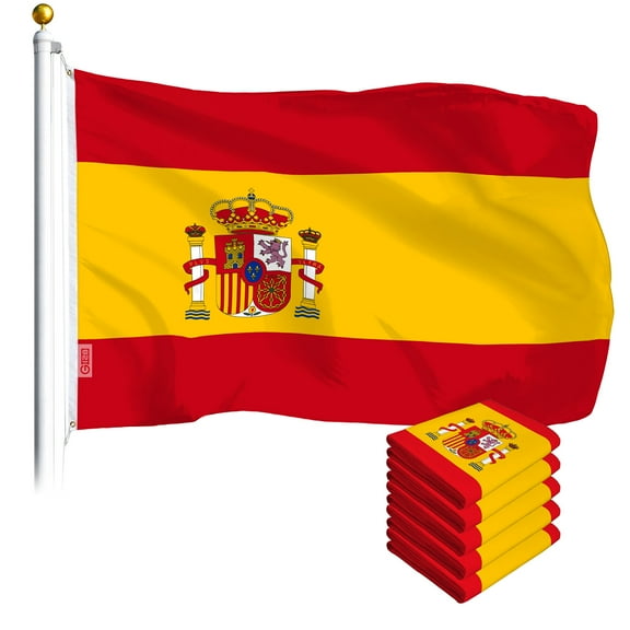Spain Spanish Flag 3x5FT 5-Pack Printed Polyester By G128