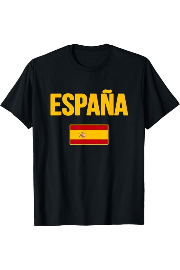 t-shirt Spain Spanish Flag Espana Souvenir T-Shirt mens,black,women,funny,journey,Crew Neck, Short Sleeve,custom clothing patterns.gift