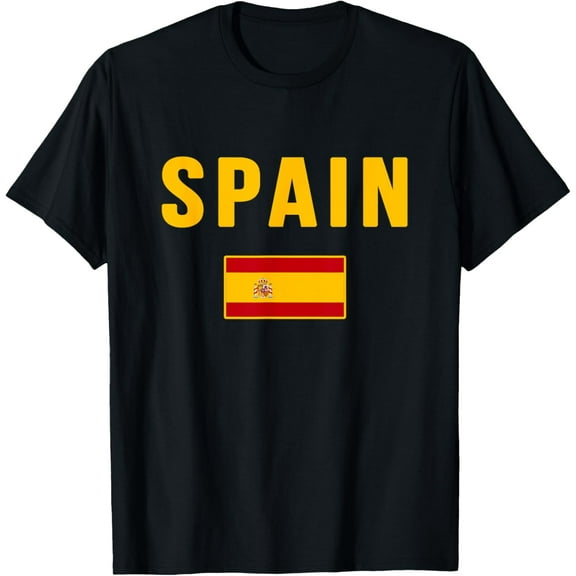 t-shirt Spain Spanish Flag Espana T-Shirt mens，black，women，funny，men，journey，Crew Neck, Short Sleeve,printing
