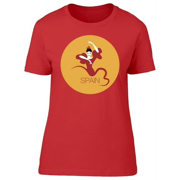 Spain Spanish Flamenco Dancer T-Shirt Women -Image by Shutterstock, Female Large