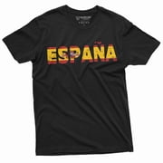 Spain T-Shirt Espa a Tee Football Soccer Teeshirt Spanish Flag Patriotic National Espana Tee X-Large Black