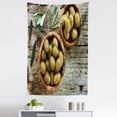 thumbnail image 1 of Spain Tapestry, Focused Photo of Fresh Olives in a Bowl on Rustic Weathered Wooden Back, Fabric Wall Hanging Decor for Bedroom Living Room Dorm, 5 Sizes, Sepia Fawn and Amber, by Ambesonne, 1 of 1