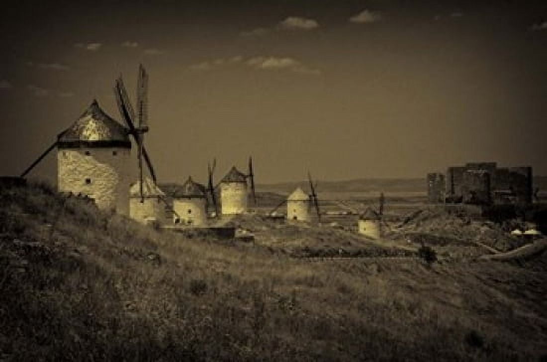 Spain Toledo Province Consuegra Antique La Mancha windmills Canvas Art - Julie Eggers DanitaDelimont (19 x 12)
