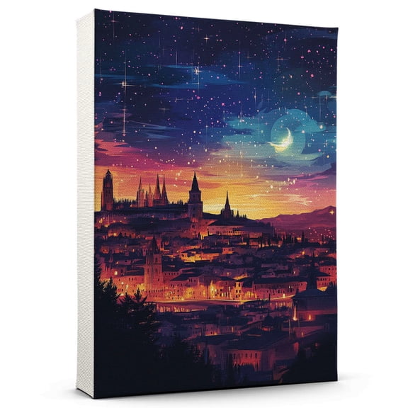 Spain Travel Canvas Art Print, Spain Wall Canvas Starry Night, Spain Canvas Painting decorSpain Travel Picture -97AZ1288
