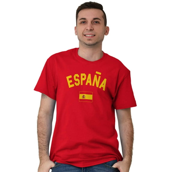 Spainish Flag Spain Soccer Fan Pride Men's Graphic T Shirt Tees Brisco Brands S