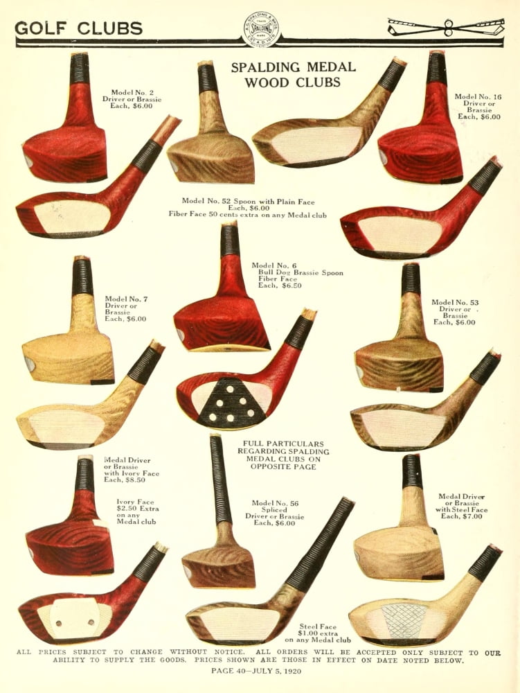 Spalding 1920 Golf clubs 2 Canvas Art - Unknown (24 x 36)