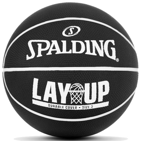 Spalding 22" Lay-Up Mini Rubber Outdoor Basketball - Black/White