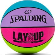 Spalding 22" Lay-Up Mini Rubber Outdoor Basketball - Pink/Blue/Green