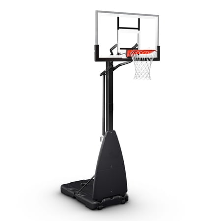 Spalding 54 In. Tempered Glass Screw Jack Portable Basketball Hoop System