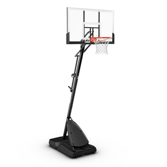 Open Box Spalding 54-Inch Portable Basketball Hoop with Shatter-Proof Polycarbonate Backboard, Adjustable ExactaHeight System & Pro Slam Rim-Outdoor Play