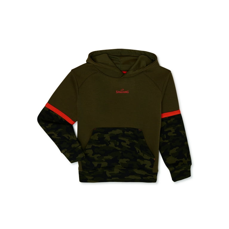 Spalding Boys Active Fleece Print Color Block Hoodie Sizes 8 16