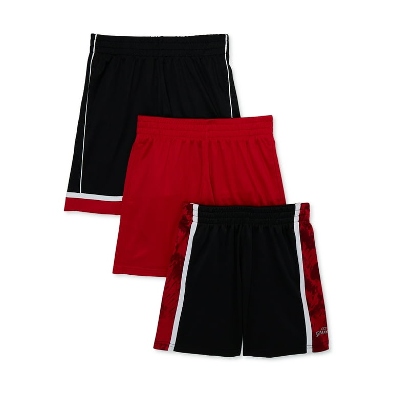 Spalding Boys Mesh Basketball Active Shorts 3 Pack Sizes 4 18