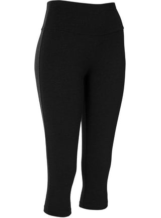 Spalding Women's High Waisted Crop Legging, Deep Black, Small at  Women's  Clothing store