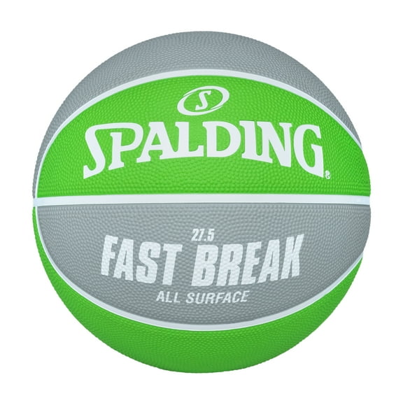 Spalding Fast Break All Surface Green/Silver Basketball - Size 5, 27.5"