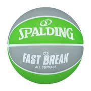 Spalding Fast Break All Surface Green/Silver Basketball - Youth Size 5, 27.5 Inch