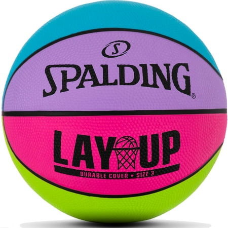 Spalding Lay-Up with Mini Rubber Outdoor Basketball, Size 22" (22")