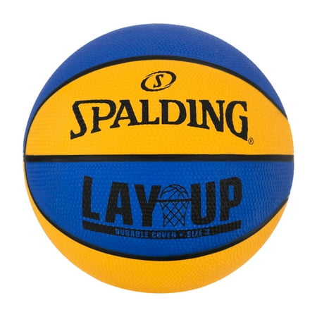 Spalding Layup Mini Rubber Outdoor Basketball - Blue/Orange