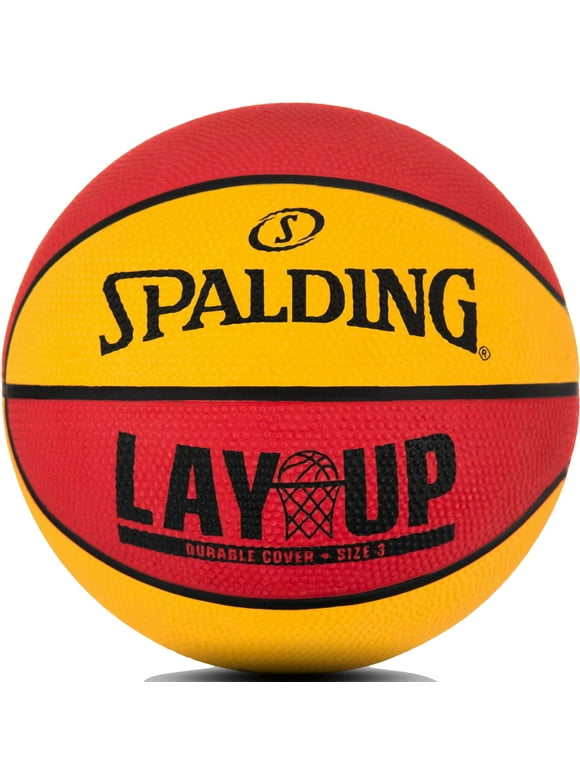 Spalding Layup Mini Rubber Outdoor Basketball - Red/Orange