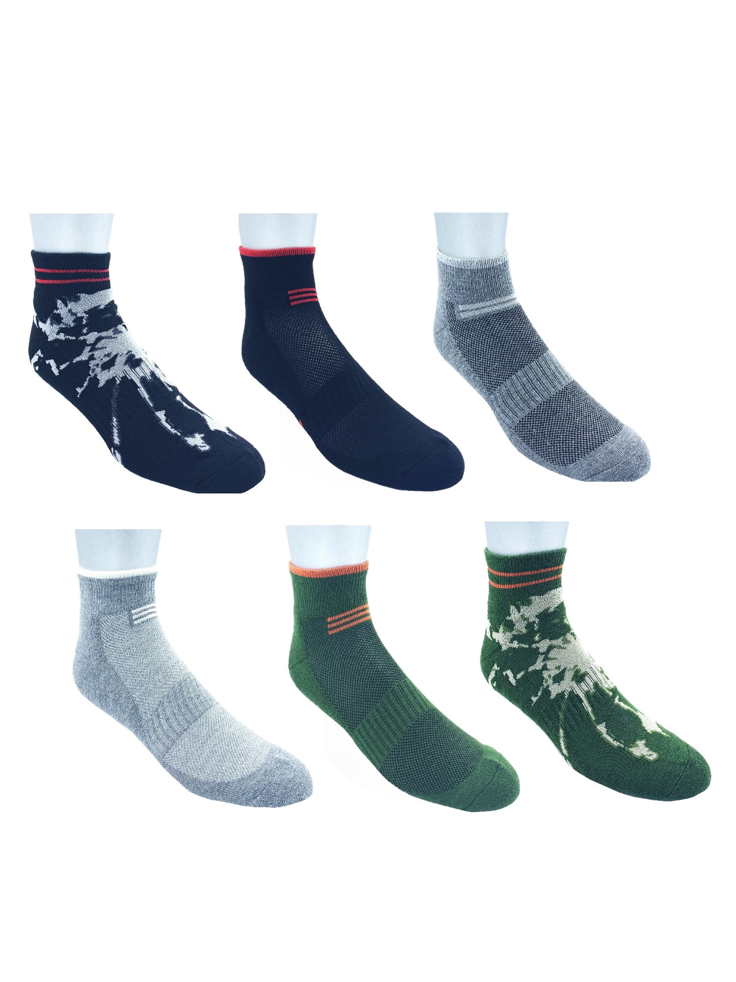 Spalding Men's Cushioned Quarter Top Socks, 6Pack