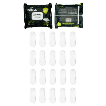 Spalding Men's White Liner Socks, 20-Pack, Sizes 6.5-12