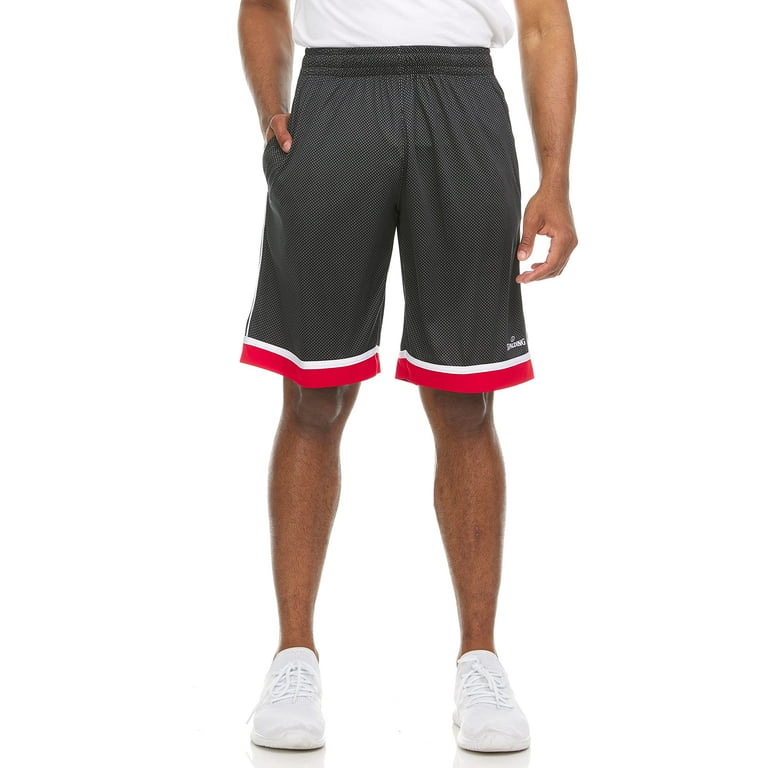 Spalding Mens Legendary Performance Basketball Short 10 Inseam Black Red XL Walmart