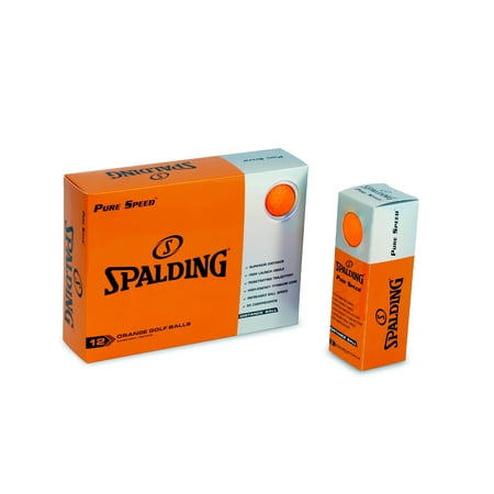 Spalding Pure Speed Golf Balls, Orange, 12 Pack