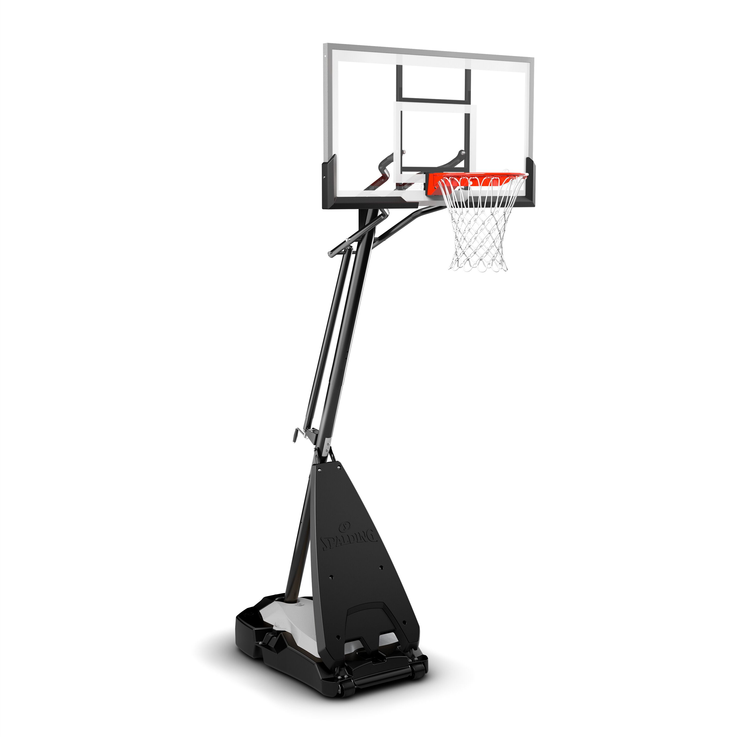 54" Black Acrylic Portable Basketball Hoop with Adjustable Rim