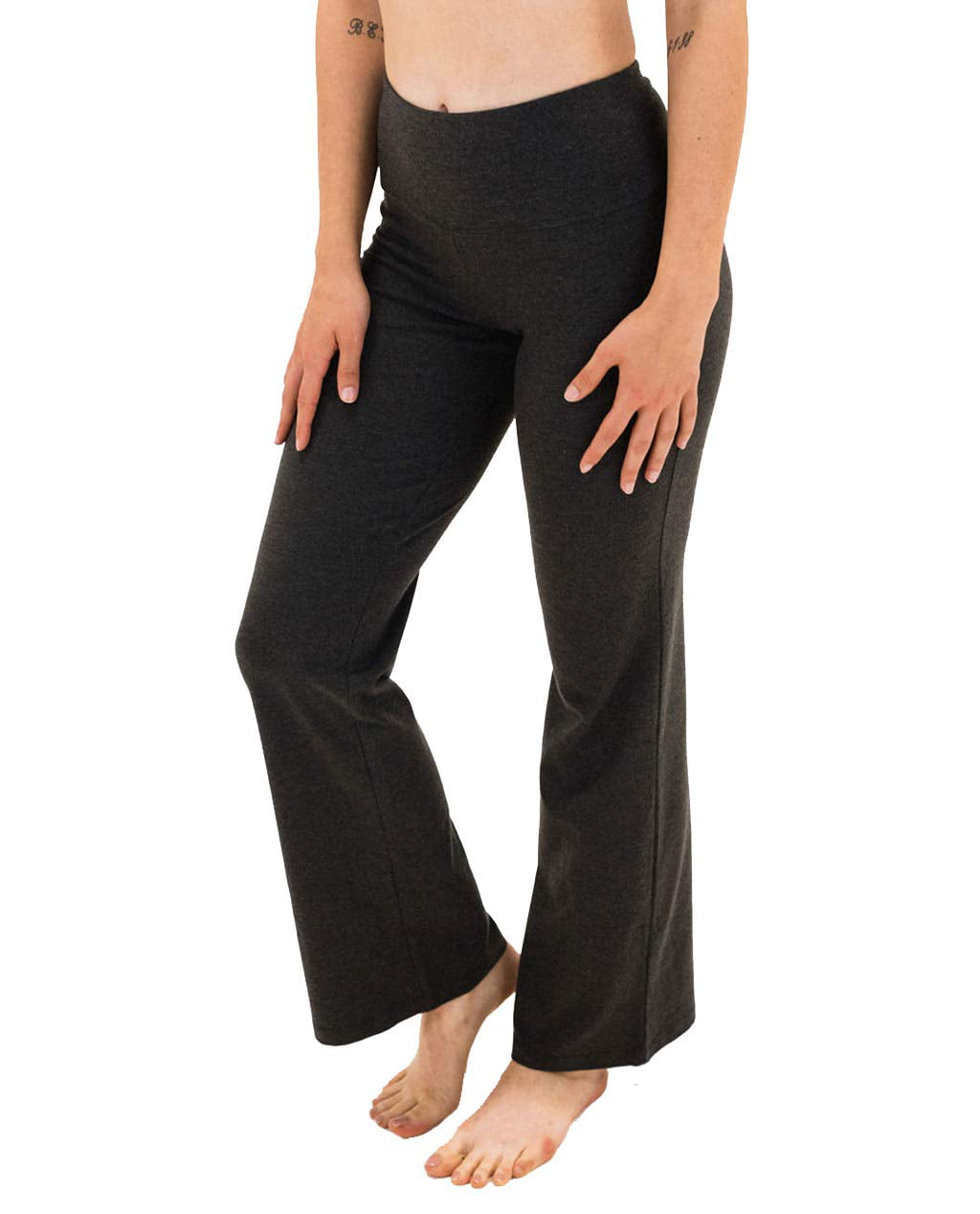 Spalding womens Activewear High Waisted Bootleg Yoga Pants, Charcoal  Heather, X-Large US 