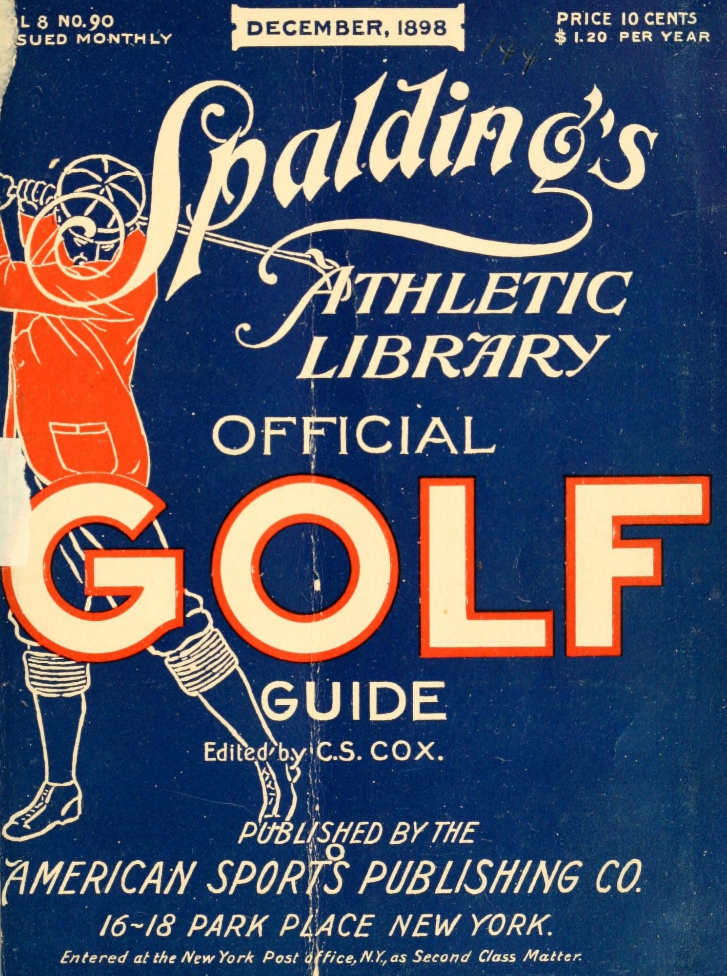 Spaldings Official Golf Guide 1898 Canvas Art - Unknown (24 x 36)