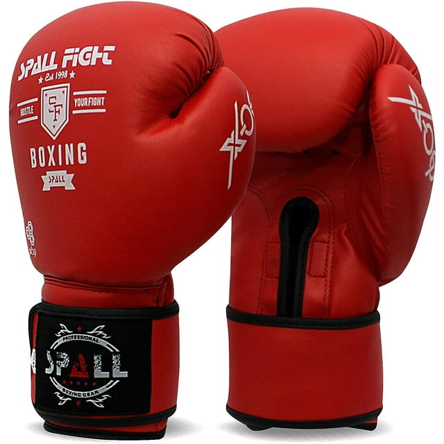 Spall Pro US Heavy Punching MMA Synthetic Leather 8 Oz Boxing Gloves For Men & Women (Red)