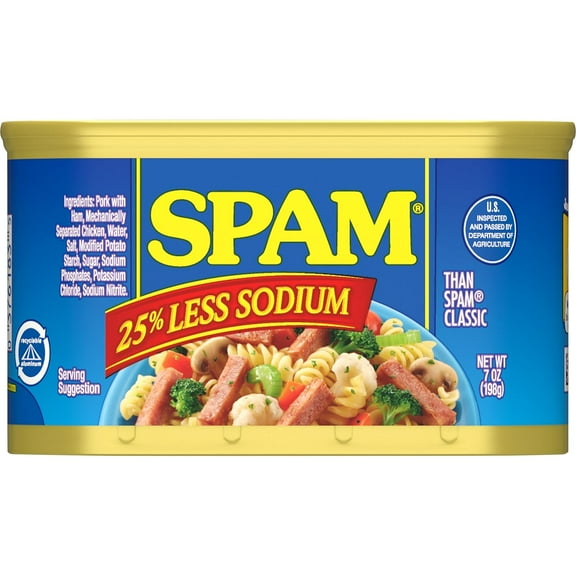 Spam 25% Less Sodium, 7oz Can