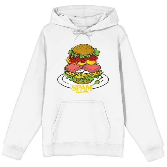 Spam Brand 1937 Sandwich On Plate Men's White Sweatshirt-Medium