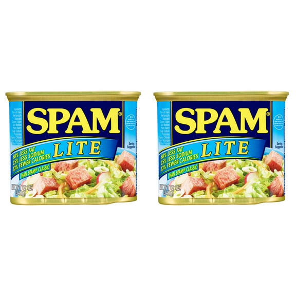 Spam Lite Luncheon Loaf,12 oz Pack of 2,"Lite Spam, Lower Fat, Lean Pork, Canned Lunch, Classic Loaf"