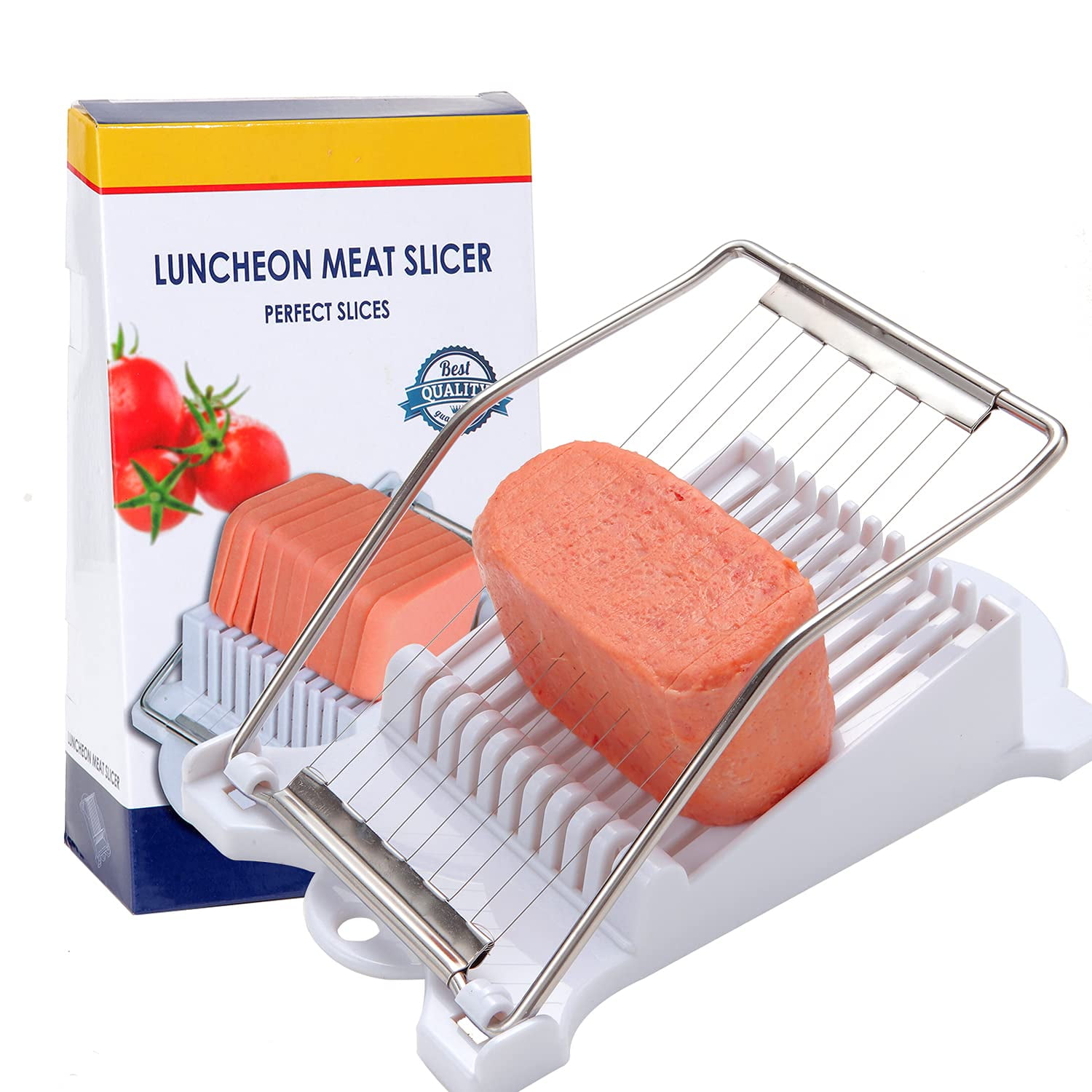 Luncheon Meat Slicers, Spam Slicers 10 Slices, Egg Cutter Slicers, Spam Cutter 10 Slices for Boiled Egg Fruit Soft Cheese Slicer Cutter(Green)