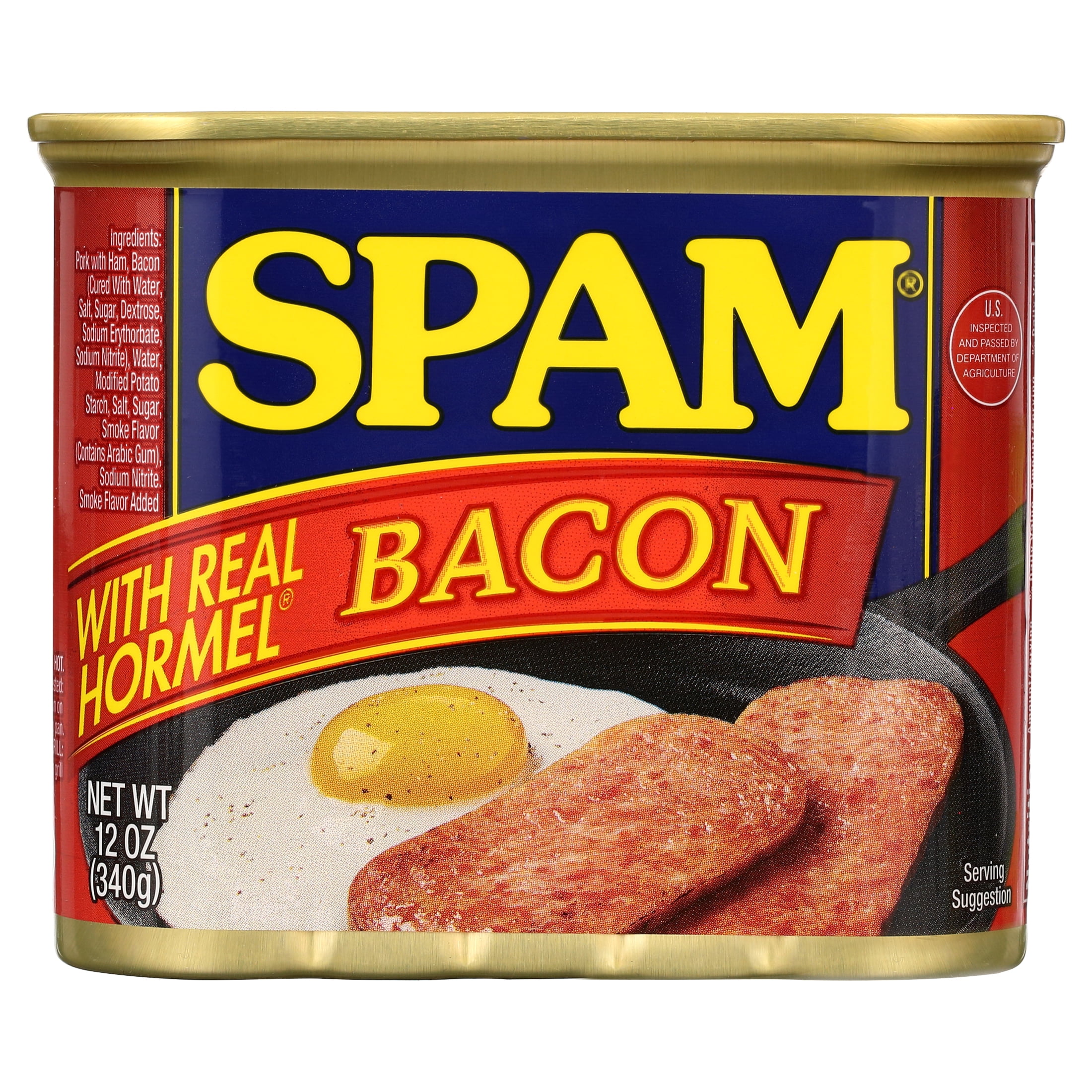 SPAM With Real HORMEL Bacon, 7 G Protein per Serving, 12 oz Aluminum Can