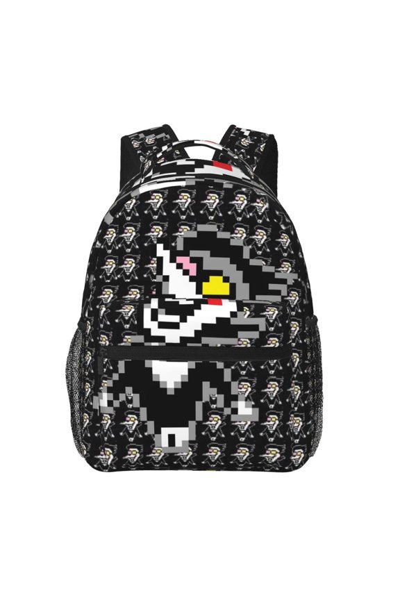 Spamton Deltarune Casual Backpack Laptop Shoulders Bag Daypack Bookbag Travel