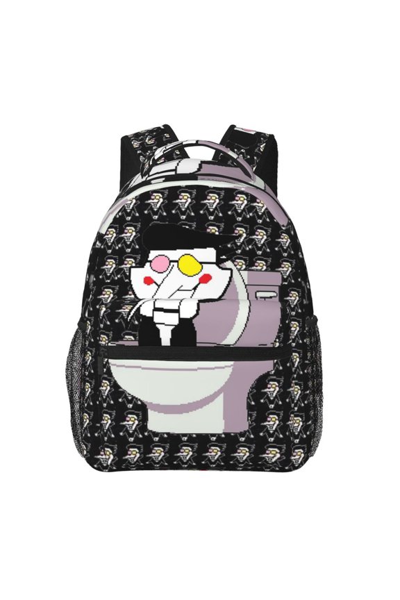 Spamton Deltarune Casual Backpack Laptop Shoulders Bag Daypack Bookbag Travel