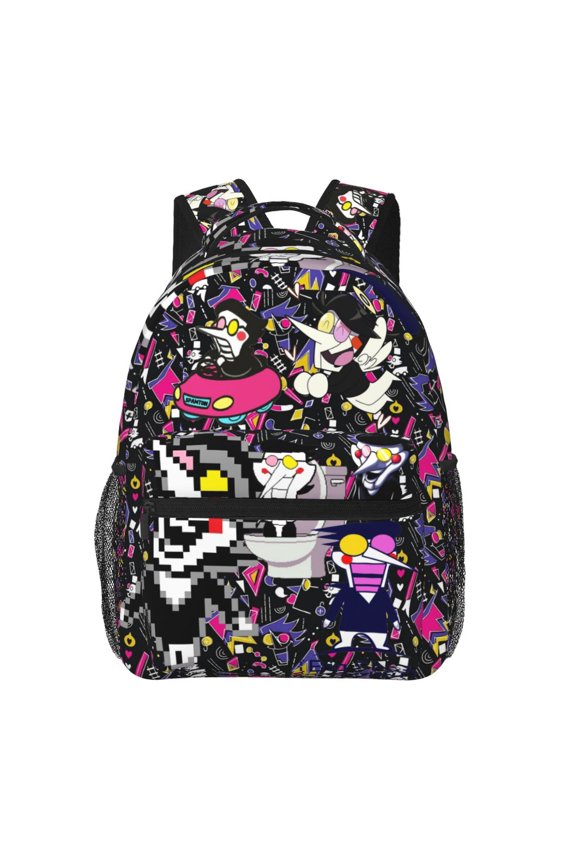 Spamton Deltarune Casual Backpack Laptop Shoulders Bag Daypack Bookbag Travel