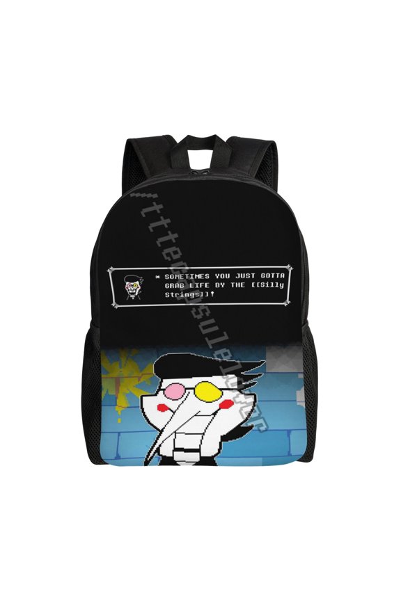 Spamton Deltarune Lightweight Backpack Laptop Shoulders Bag Bookbag Daypack Travel Women Men