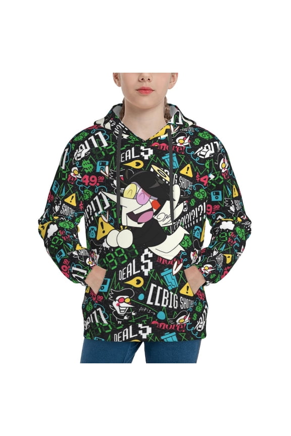 Spamton Deltarune Youth Pullover Hooded Graphic Sweatshirts Long Sleeve Casual Hoodies Teen