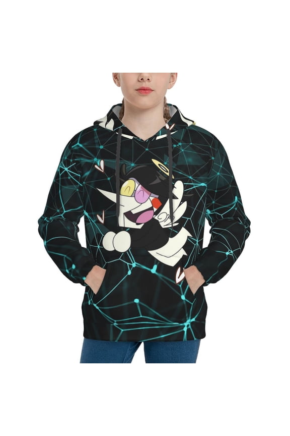 Spamton Deltarune Youth Pullover Hooded Graphic Sweatshirts Long Sleeve Casual Hoodies Teen