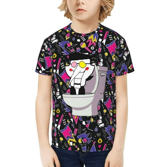 Spamton Deltarune Youth T-shirt Short Sleeve Graphic Tops Breathable Shirt Tees
