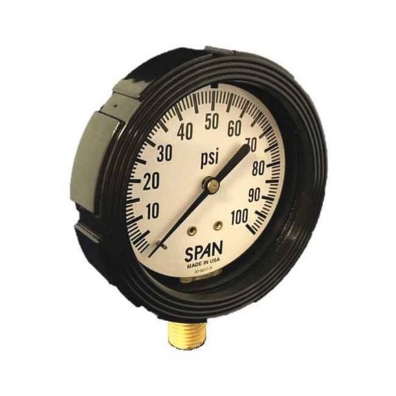 Span Pressure Gauge ,2-1/2" Dial Size,Bottom LFS-220-200#/KPA-G