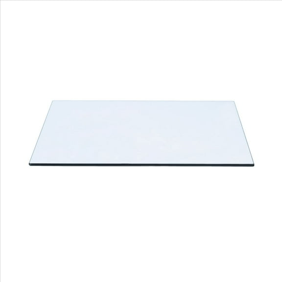Spancraft 30" x 42" Rectangle Clear Tempered Glass Table Top 3/8" Thick - Flat Polish Edge