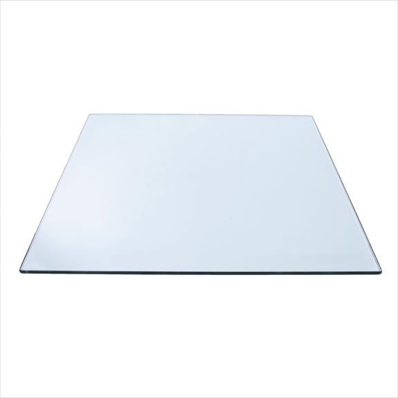 Spancraft 36" Square Clear Glass Table Top 3/8" Thick Pencil Edge