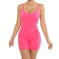 thumbnail image 1 of Spandex Bodysuit Romper for Women Shorts Workout Yoga Fitness Outfit Criss Cross Backless Sleeveless Jumpsuits (Large, Hot Pink), 1 of 6