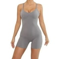 thumbnail image 1 of Spandex Bodysuit Romper for Women Shorts Workout Yoga Fitness Outfit Criss Cross Backless Sleeveless Jumpsuits (S, Dark Gray), 1 of 6