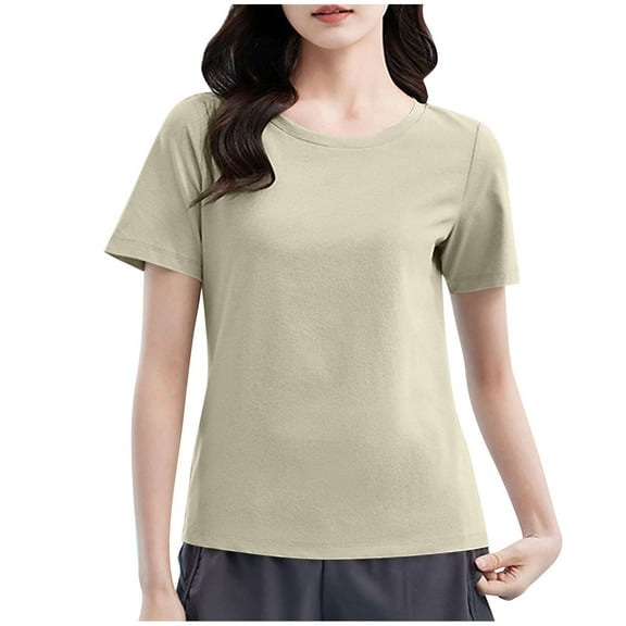 Spandex Casual Tops for Women Quick Dry Moisture Wicking Gym T-Shirts Crew Neck Summer Base Tees (XL, Green)