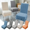 thumbnail image 1 of Spandex Dining Chair Cover with Skirt, Washable Slipcover Seat for Kitchen, Dining Room, Wedding Banquet Decor, Fits 16-21in Parson Chairs, Multiple Colors, 1 of 8